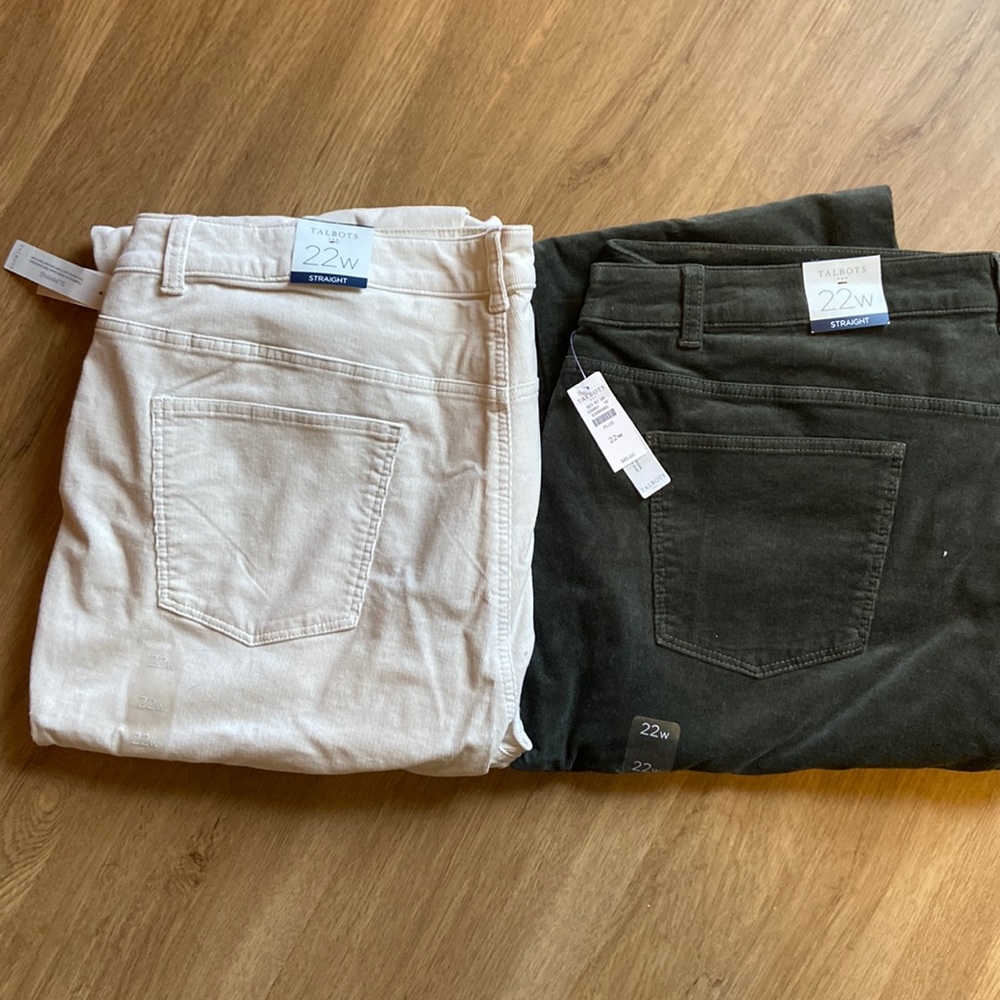 Womens Talbots simply flattering 5 pocket straight cords bundle